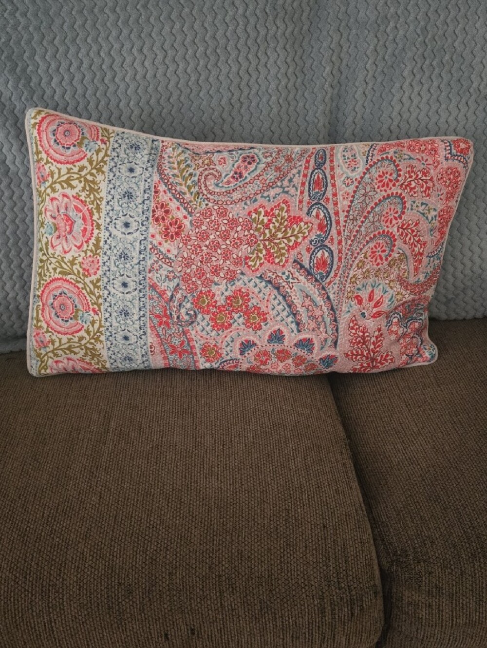 Floral Paisley Rectangular Throw Pillow. Indoor/Outdoor.